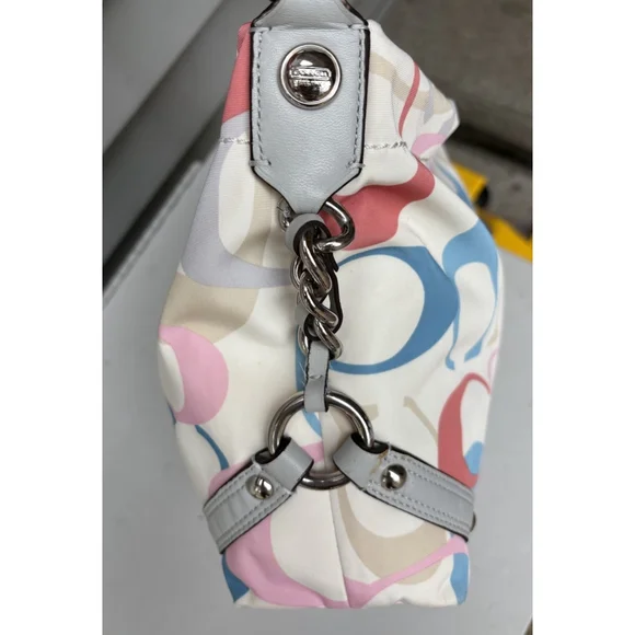 Y2K COACH RAINBOW C CHUNKY SHOULDER BAG Pastel Pink Lining - Picture 7 of 9